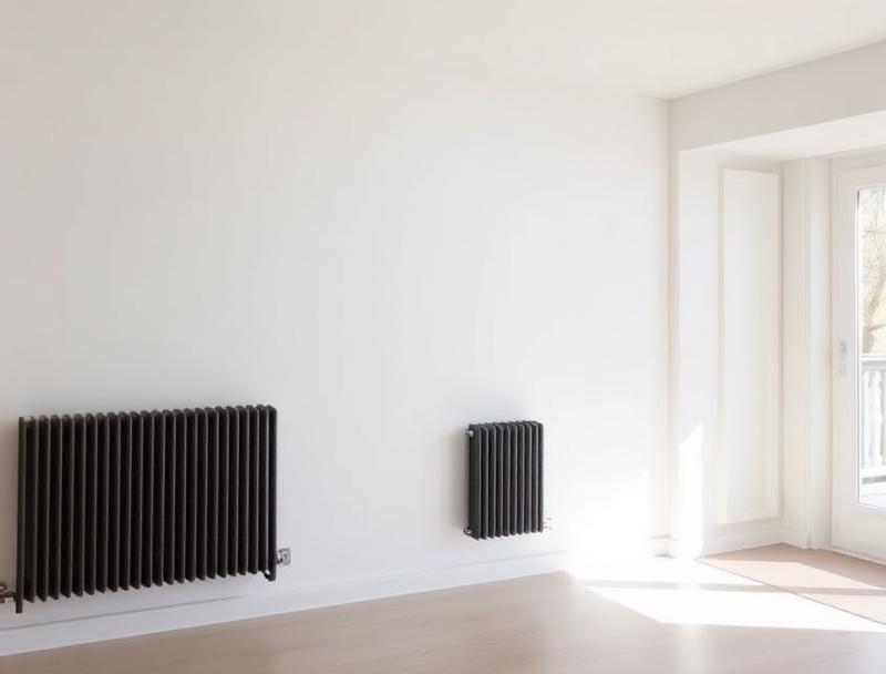 Moderne Flächenheizkörper im renovierten Wohnraum